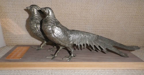 Pigeon shooting game statue torn